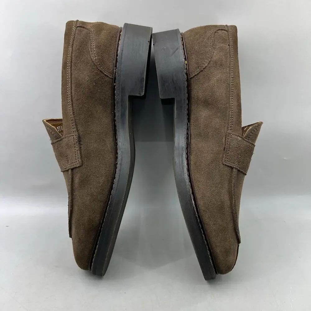 Allen Edmonds Denali Penny Loafers Men Size 8 3E Wide Brown Suede Dress Shoes